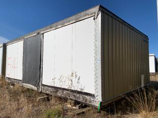 32 Ft. 3 In. L X 20 Ft. W Modus Camp Module, w/ 1 Handicapped Bedroom, 1 Bathroom and Laundry Room and Side Room (Missing  Drywall, Slight Mold) * * NOTE: Buyer Responsible For Load Out.  Located Offsite at TWP Road 743A, Conklin AB, T0P 1H0.  Shipping and Transport Available.  For More Information and Viewing Contact Connor Tighe @ 780-218-4493.  * * 