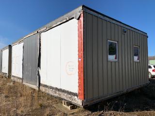 32 Ft. 3 In. L X 20 Ft. W Modus Camp Module, w/ 4 Bedrooms, 2 Bathrooms, (Missing  Drywall, Slight Mold) * * NOTE: Buyer Responsible For Load Out.  Located Offsite at TWP Road 743A, Conklin AB, T0P 1H0.  Shipping and Transport Available.  For More Information and Viewing Contact Connor Tighe @ 780-218-4493.  * * 