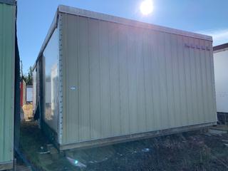 32 Ft. 3 In. L X 20 Ft. W Modus Camp Module, w/ Laundry Room, Janitor Room and Big Room, ( Missing Some Drywall)  * * NOTE: Buyer Responsible For Load Out.  Located Offsite at TWP Road 743A, Conklin AB, T0P 1H0.  Shipping and Transport Available.  For More Information and Viewing Contact Connor Tighe @ 780-218-4493.  * * 