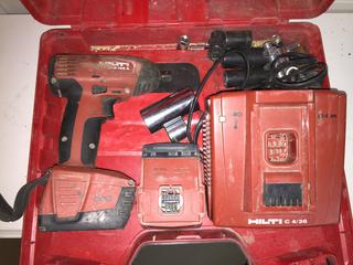 Hilti Impact Wrench, (2) Batteries & Charger.