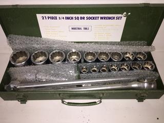 Industrial Tools 3/4" Square Drive Socket Wrench Set.