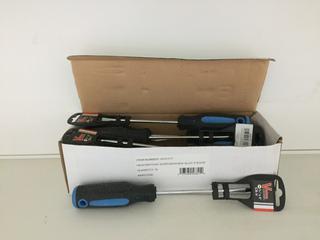 Metal Tool Box & Quantity of 3/16" x 5" Screwdrivers.