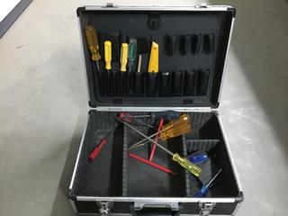 Tool Case Containing Assorted Screwdrivers.
