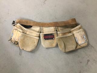 Craftsman Leather Tool Belt & Assorted Work Gloves.