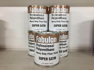 (5) 1 Quart Fabulon Super Satin Professional Polyurethane Floor Finish.