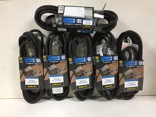 (6) 16 Gauge Light Duty 10' Extension Cords.