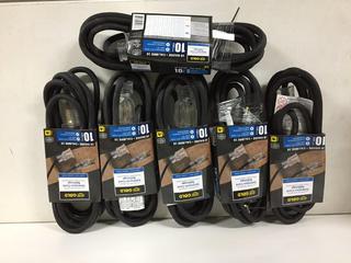 (6) 16 Gauge Light Duty 10' Extension Cords.