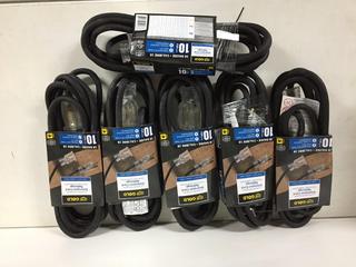 (6) 16 Gauge Light Duty 10' Extension Cords.