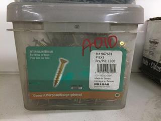 Quantity of #8 x 3" General Purpose Screws.