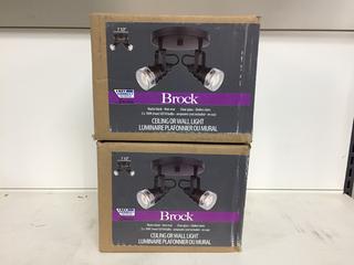 (2) Brock 7-1/2" Matte Black Ceiling/Wall Lights.