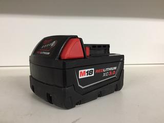 Milwaukee M18 XC3.0 Red Lithium Battery.