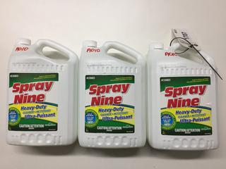 (3) 4L Containers of Spray Nine Heavy Duty Cleaner.