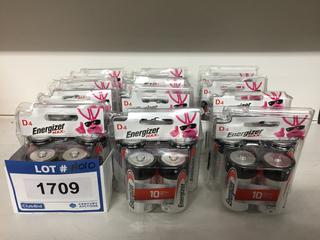 Quantity of Energizer Max "D3" Batteries.