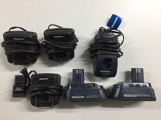 Assorted Mastercraft Batteries & Chargers.