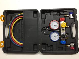 4-Way AC Manifold Gauge Set with Hose.