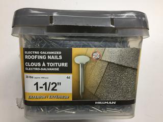 Quantity of 1-1/2" Roofing Nails.