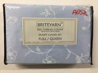 Briteyarn 300 Thread Count Full/Queen Duvet Cover Set.