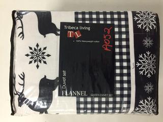 Tribeca Living Queen Flannel Duvet Set.