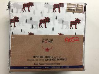 Moose Print King Size Sheet Set.