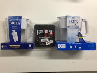 (2) Brita Water Pitchers & Houdini Wine Opener.