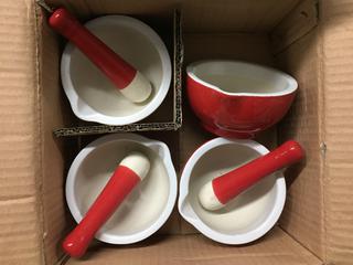 (4) Mortar & Pestle Sets.