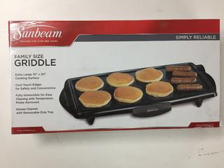 Sunbeam Family Sized Griddle.