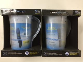 (2) Zero Water 10 Cup Water Pitchers.