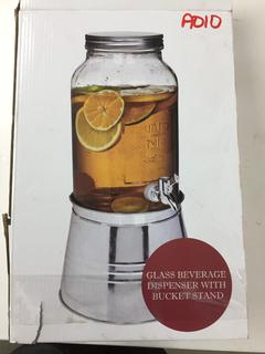 5.5L Glass Beverage Dispenser with Bucket Stand.