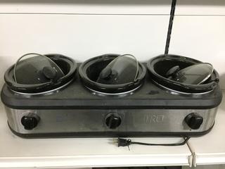 Tru 2.5 Quart 3 Dish Slowcooker/Buffet Server.