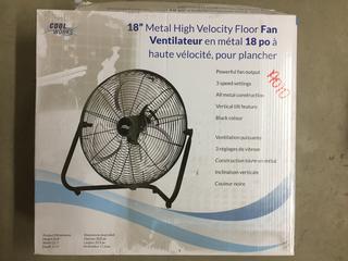 18" Metal High Velocity Floor Fan.