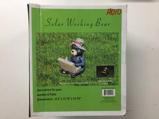 Solar Working Bear Garden Ornament.