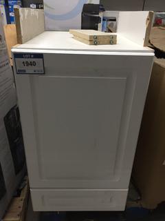 White 18" Cabinet with Drawer.