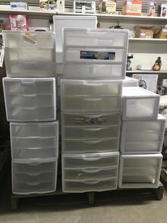 Quantity of Plastic Storage Drawers.