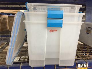 (4) Assorted Storage Containers & (2) Lids.