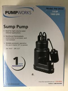 Pump Works PW-SP25T 1/4hp 1900GPH Sump Pump.