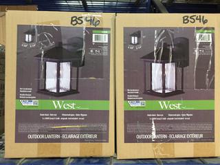 (2) CanArm West Matte Black Exterior Light Fixtures.