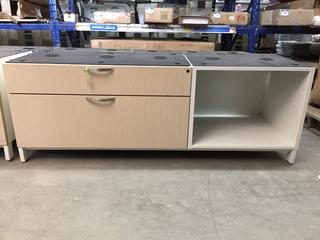 Locking Storage Cabinet/Drawers, 60" x 20" x 21-1/2".