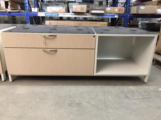 Locking Storage Cabinet/Drawers, 60" x 20" x 21-1/2".