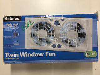 Holmes Twin Window Fan with Thermostat.