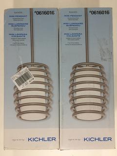 (2) Kichler Brushed Nickel Mini Pendant Lights.