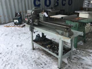 Atlas Metal Lathe c/w 115/230V Motor, Grinding Attachments, 3 Jaw & 4 Jaw Chucks. 