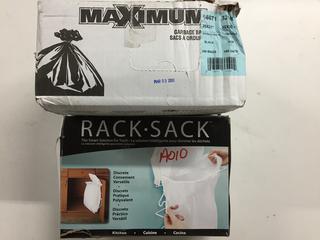 Rack-Sack Garbage System & 35x60" Garbage Bags.