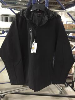 North End Sport Black Waterproof/Windproof Hooded Ligthweight Jacket, Size XL.