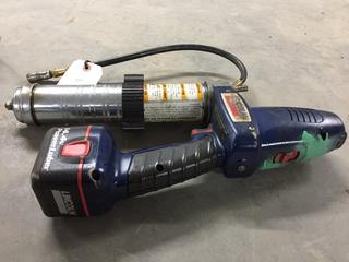 Lincoln Electric Grease Gun, (2) Batteries & Charger.