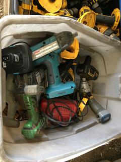 (2) Boxes of Cordless Tools/Batteries. (NOT WORKING).