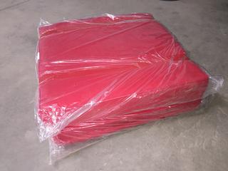 (2) Red Outdoor Seat Cushions, Approx. 28" x 28".