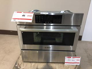 Bosch HNCP0252UC 1.6 Cubic Foot Electric Stainless Steel Slide In Convection Oven With Storage Drawer.