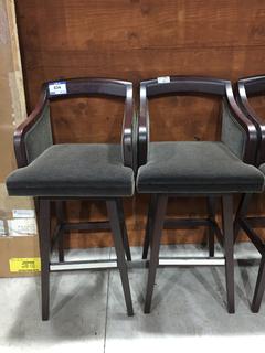 (2) Wood/Fabric Bar Stools, 30" Seat Height.