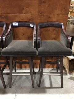 (2) Wood/Fabric Bar Stools, 30" Seat Height.