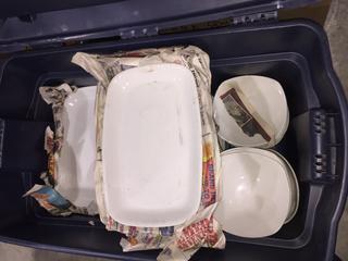 Quantity of Rectangle Serving Dishes, 14" x 9" & 7" Bowls.